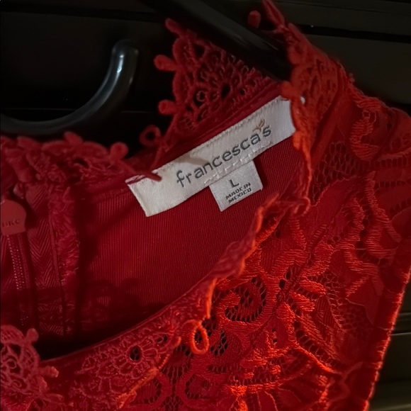 Women's Elegant Red Lace  Dress - Picture 4 of 4